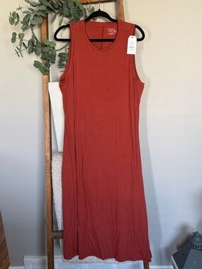 Time and Tru Sleeveless Maxi Dress in Rust